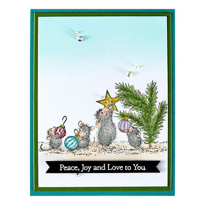 Spellbinders Tree-mendous Christmas Cling Rubber Stamp Set from the House-Mouse Tree-mendous Christmas Collection