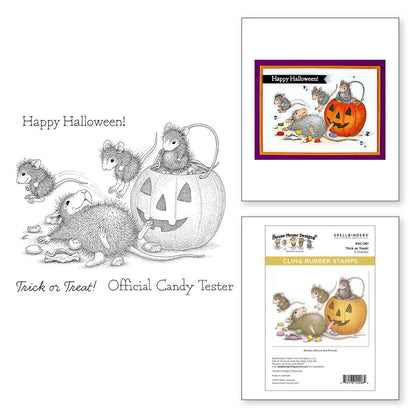 Spellbinders Trick or Treat! Cling Rubber Stamp Set from the House-Mouse Tree-mendous Christmas Collection