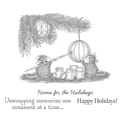 A clear image of the Spellbinders Unwrapping Memories Cling Rubber Stamp Set.