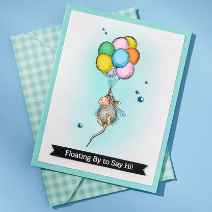 Spellbinders Up, Up and Away Cling Rubber Stamp Set from the House-Mouse Rare Bloom Collection