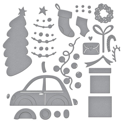 Spellbinders Yuletide Ride Etched Dies from the Wonderland Collection