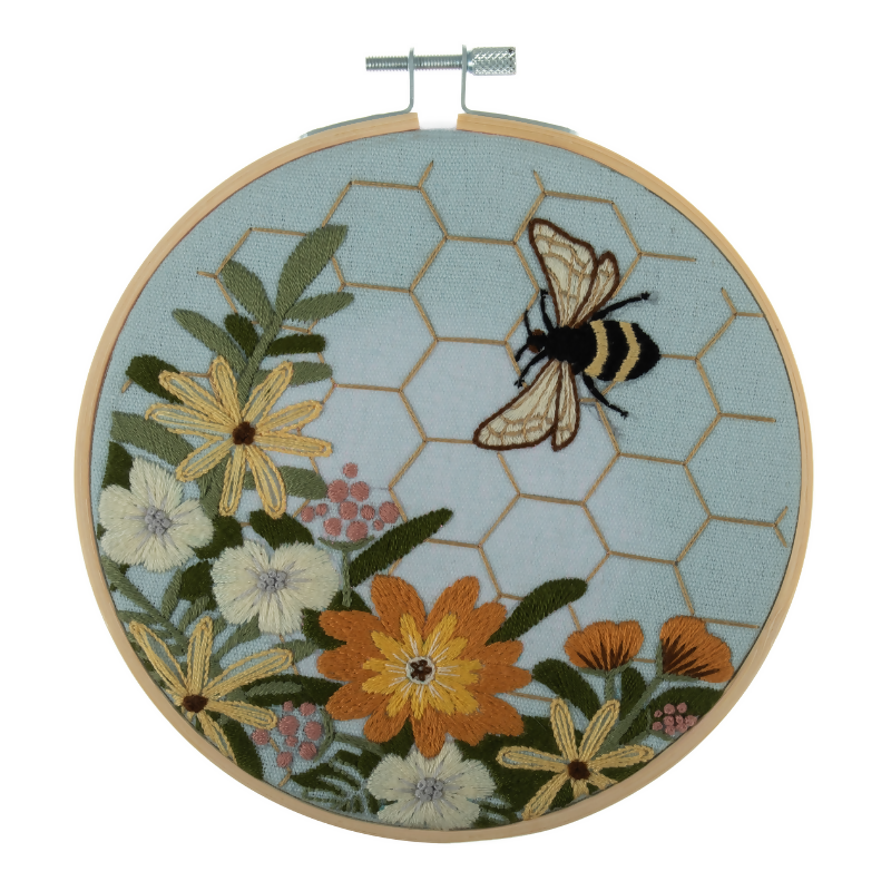 Trimits Bee Embroidery Hoop Kit Finished results
