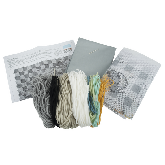 Trimits Bees Half Stitch Cushion Kit Contents