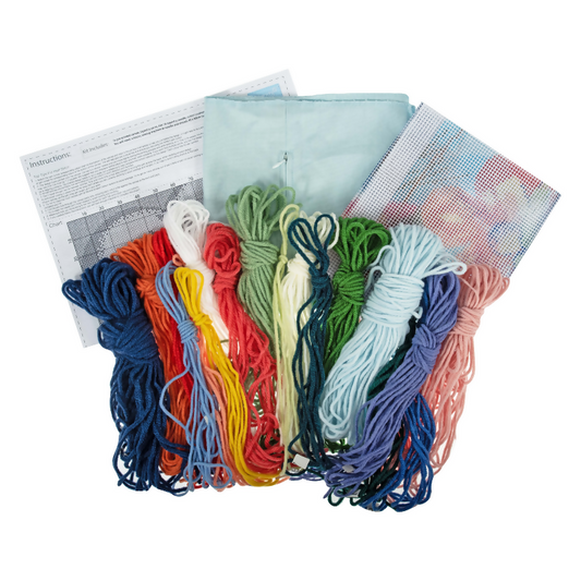 Trimits Butterfly Half Stitch Cushion Kit Contents
