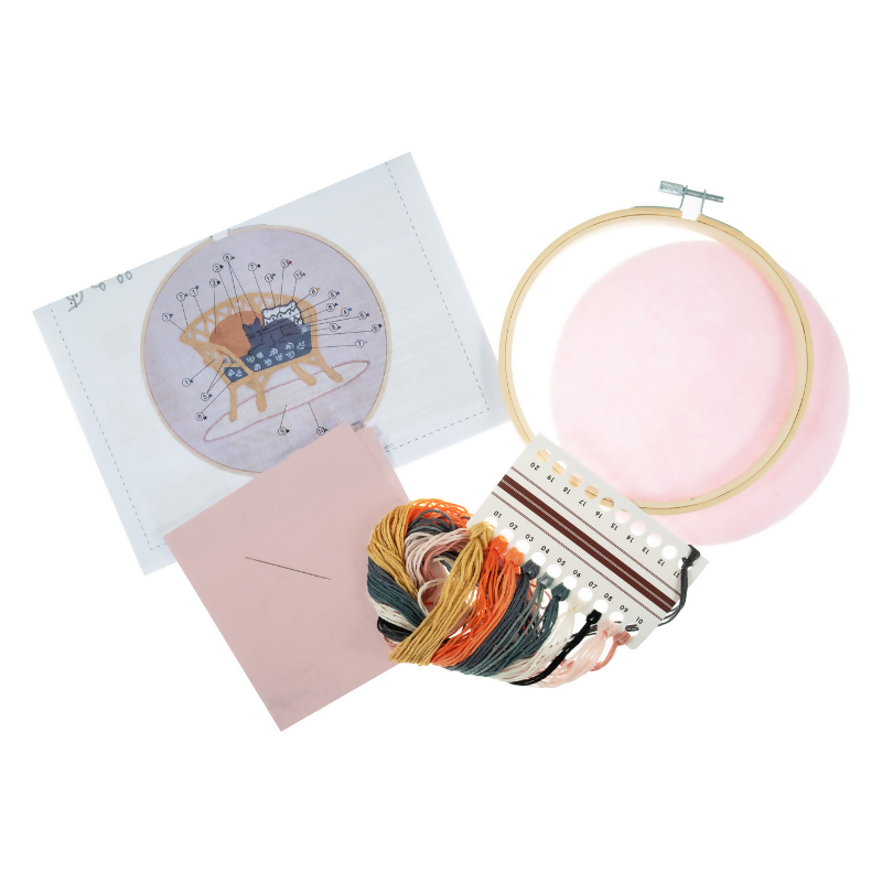 Trimits Cat Embroidery Hoop Kit Contents