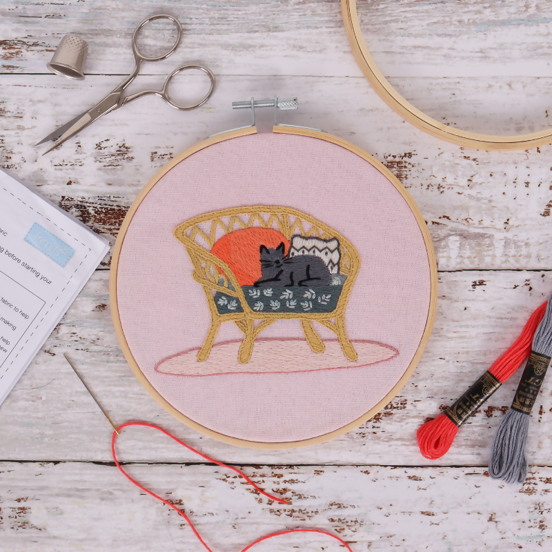 Trimits Cat Embroidery Hoop Kit Finished Results