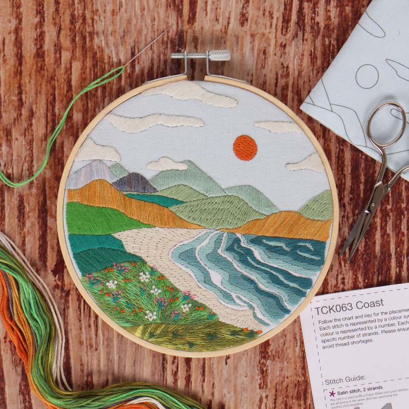 Trimits Coast Embroidery Hoop Kit finished Result