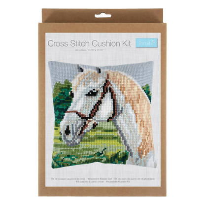 Trimits Cushion White Horse Cross Stitch Kit