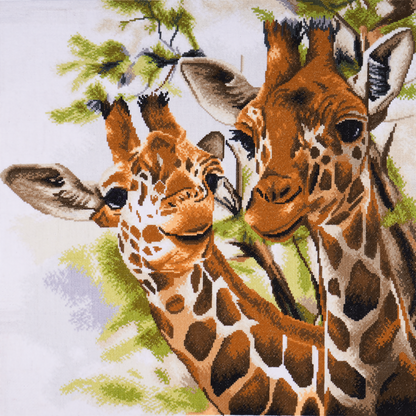Trimits Extra Large Giraffes Cross Stitch Kit Completed