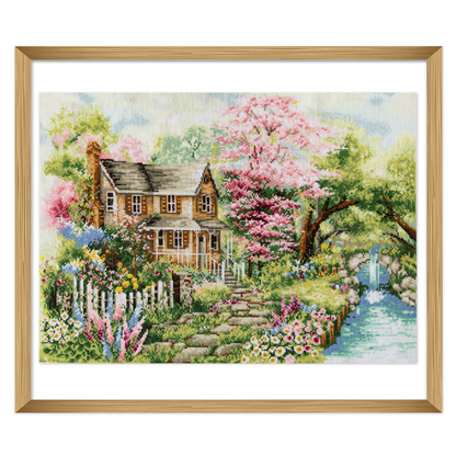 Trimits Extra Large Summer View Cross Stitch Framed