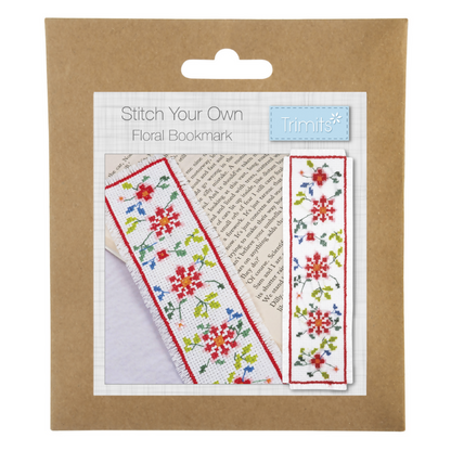 Trimits Floral Cross Stitch Bookmark Kit