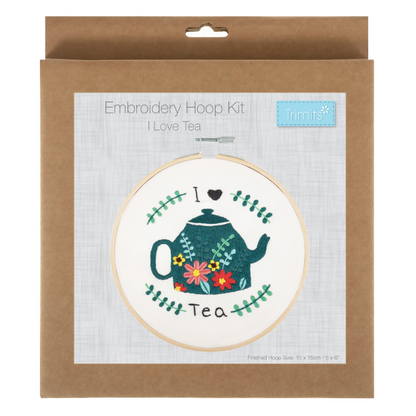 Trimits I Love Tea Embroidery Hoop Kit