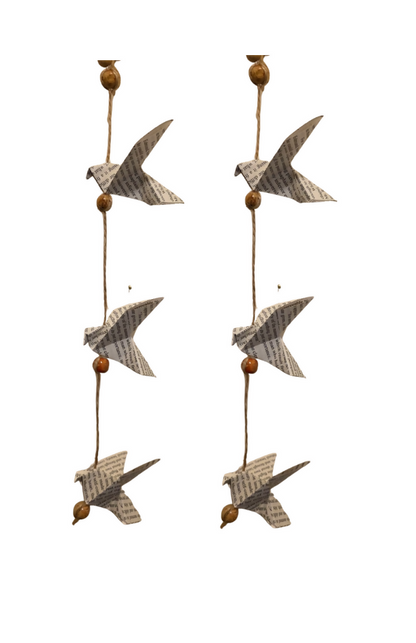 Kit to make 6 hanging origami doves, easy to fold
