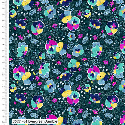 The Craft Cotton Co. Pansy Printed Wide 5Pcs Fat Quarter