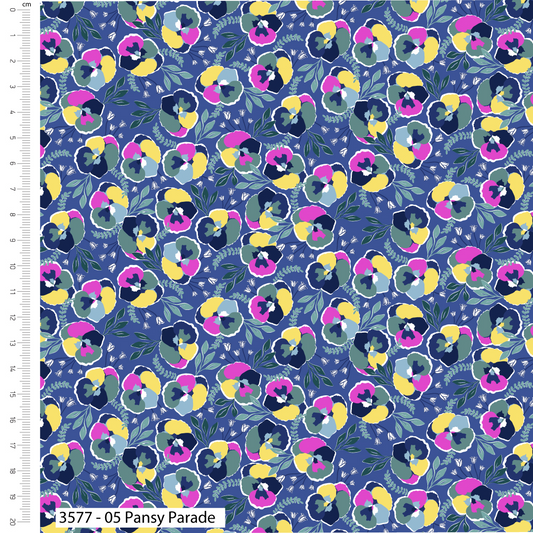 The Craft Cotton Co. Pansy Printed Wide 5Pcs Fat Quarter