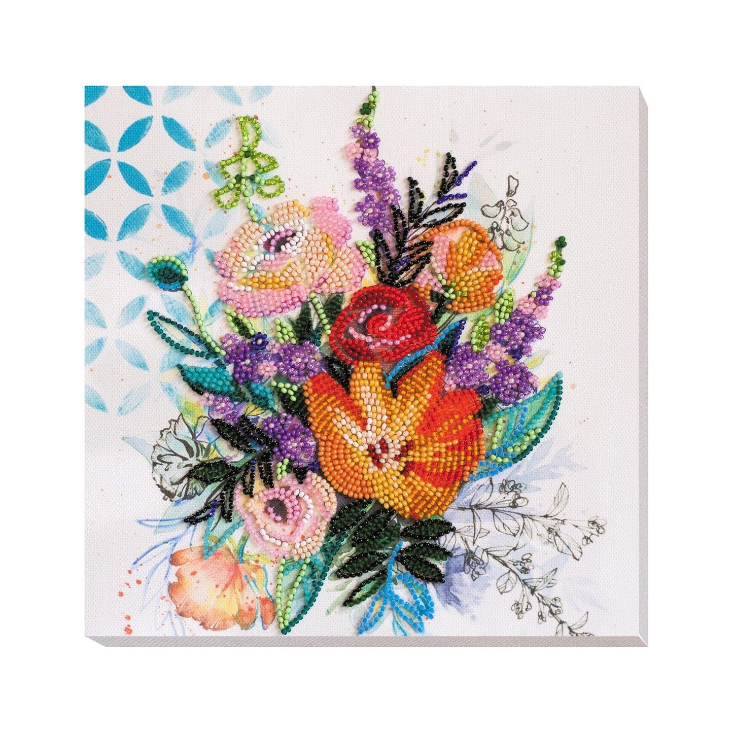 Abris Art Blooming Flowers Beaded Embroidery Kit - CraftSource Market: Craft Supplies & Kits Beading Kit