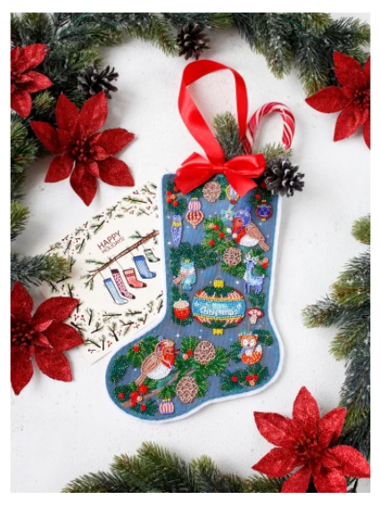 Abris Art. In Anticipation of a Miracle Stocking Kit - CraftSource Market: Craft Supplies & Kits Beading Kit
