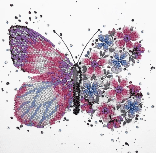 Abris Art Pink Wings Beaded Embroidery Kit - CraftSource Market: Craft Supplies & Kits Beading Kit