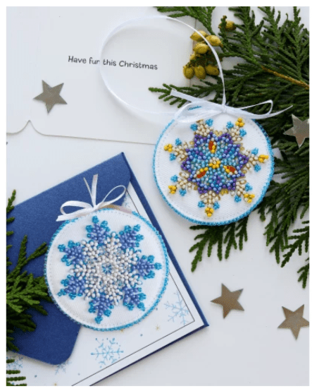 Abris Art. Small Snowflake Decoration Beading Kit - CraftSource Market: Craft Supplies & Kits Beading Kit
