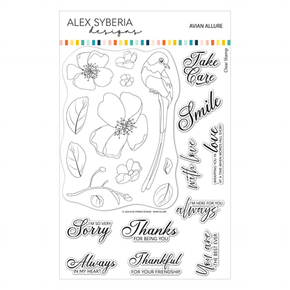 Alex Syberia Designs Avian Allure Stamp Set - CraftSource Market: Craft Supplies & Kits Papercraft > Stamps > Photopolymer Stamps