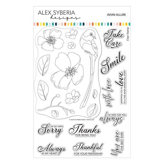 Alex Syberia Designs Avian Allure Stamp Set - CraftSource Market: Craft Supplies & Kits Papercraft > Stamps > Photopolymer Stamps
