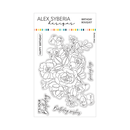 Alex Syberia Designs Birthday Bouquet Stamp Set - CraftSource Market: Craft Supplies & Kits Papercraft > Stamps > Photopolymer Stamps