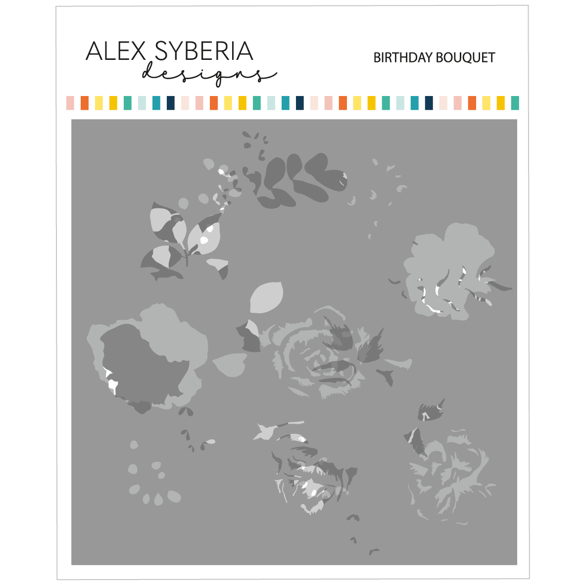 Alex Syberia Designs Birthday Bouquet Stencil Set - CraftSource Market: Craft Supplies & Kits Papercraft > Stencils