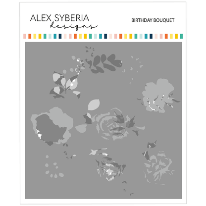 Alex Syberia Designs Birthday Bouquet Stencil Set - CraftSource Market: Craft Supplies & Kits Papercraft > Stencils