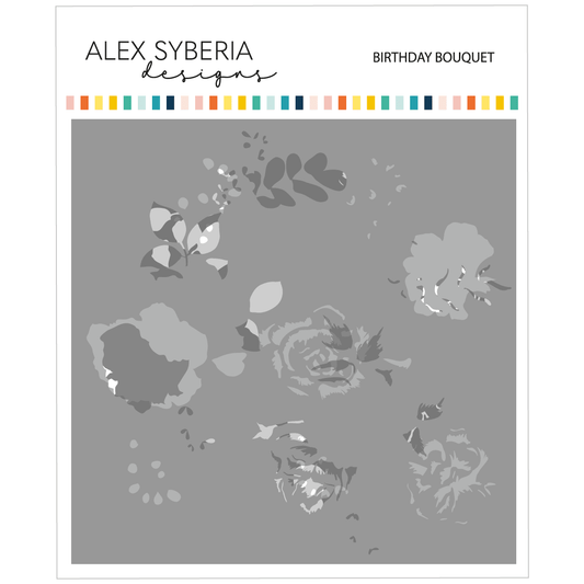 Alex Syberia Designs Birthday Bouquet Stencil Set - CraftSource Market: Craft Supplies & Kits Papercraft > Stencils
