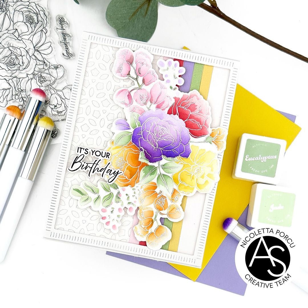 Alex Syberia Designs Birthday Bouquet Stencil Set - CraftSource Market: Craft Supplies & Kits Papercraft > Stencils