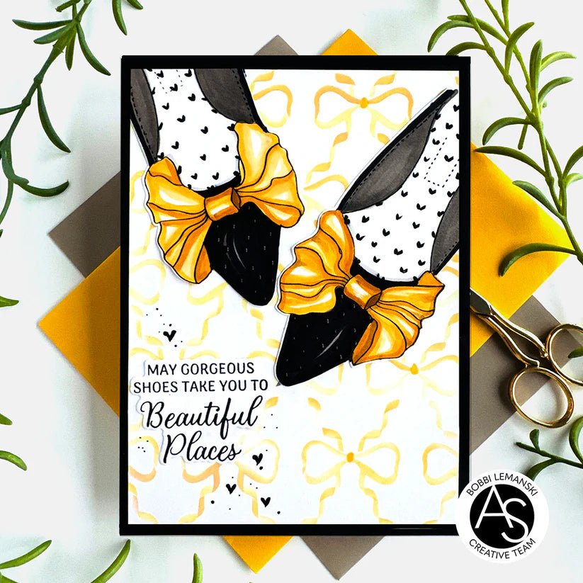 Alex Syberia Designs Bow Shoes Press Plate & Stencil Set Bundle - CraftSource Market: Craft Supplies & Kits Papercraft > Stencils