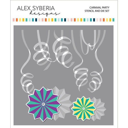 Alex Syberia Designs Carnival Party Stencil and Die Set - CraftSource Market: Craft Supplies & Kits Papercraft > Dies > Metal Cutting Dies