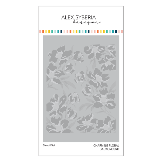 Alex Syberia Designs Charming Floral Background Stencil Set - CraftSource Market: Craft Supplies & Kits Papercraft > Stencils