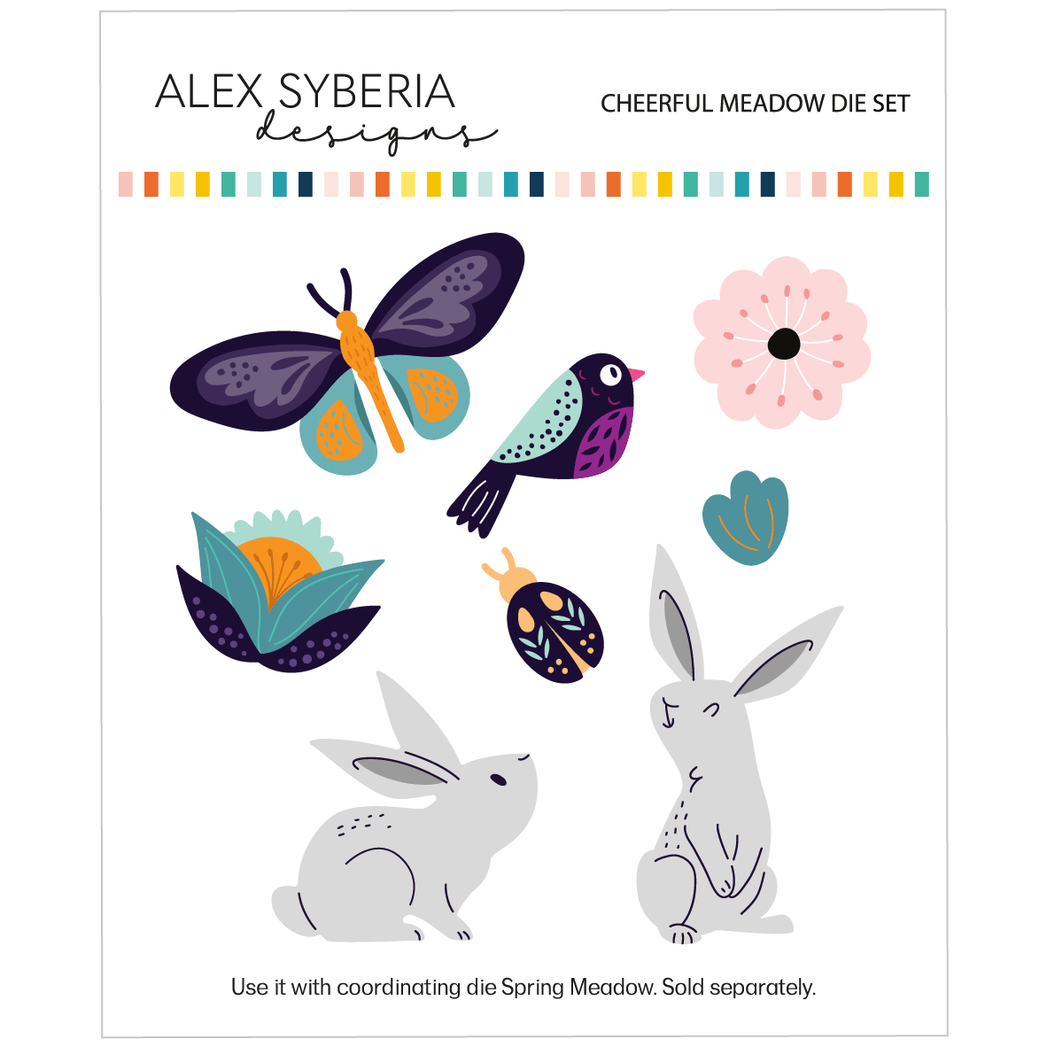 Alex Syberia Designs Cheerful Meadow Die Set - CraftSource Market: Craft Supplies & Kits Papercraft > Dies > Metal Cutting Dies