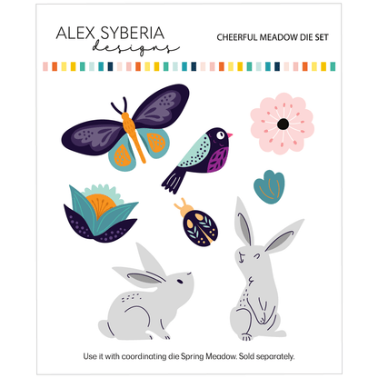 Alex Syberia Designs Cheerful Meadow Die Set - CraftSource Market: Craft Supplies & Kits Papercraft > Dies > Metal Cutting Dies