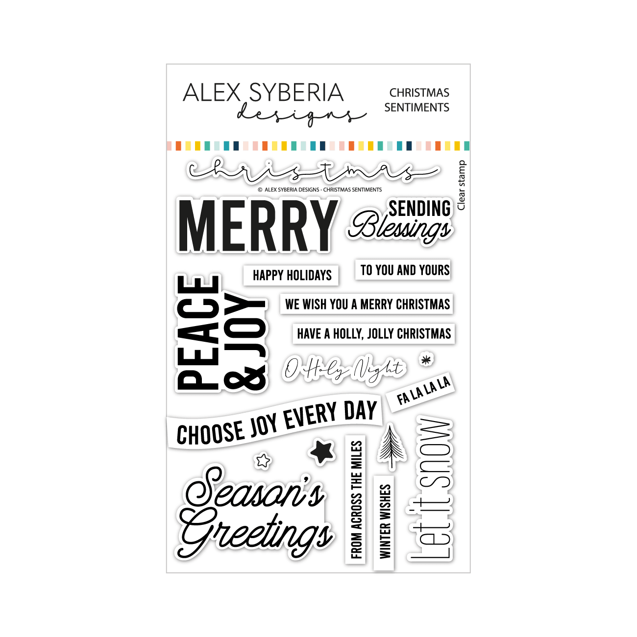 Alex Syberia Designs Christmas Sentiments Stamp Set - CraftSource Market: Craft Supplies & Kits Papercraft > Stamps > Photopolymer Stamps