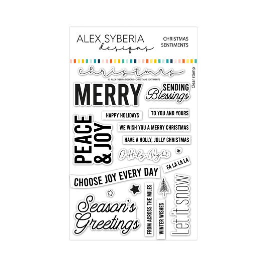 Alex Syberia Designs Christmas Sentiments Stamp Set - CraftSource Market: Craft Supplies & Kits Papercraft > Stamps > Photopolymer Stamps