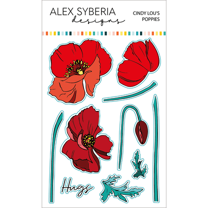 Alex Syberia Designs Cindy Lou's Poppies Die Set - CraftSource Market: Craft Supplies & Kits Papercraft > Dies > Metal Cutting Dies