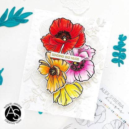 Alex Syberia Designs Cindy Lou's Poppies Die Set - CraftSource Market: Craft Supplies & Kits Papercraft > Dies > Metal Cutting Dies