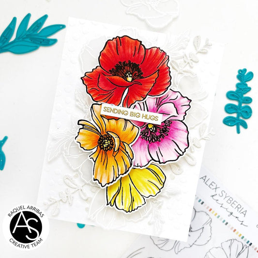 Alex Syberia Designs Cindy Lou's Poppies Die Set - CraftSource Market: Craft Supplies & Kits Papercraft > Dies > Metal Cutting Dies