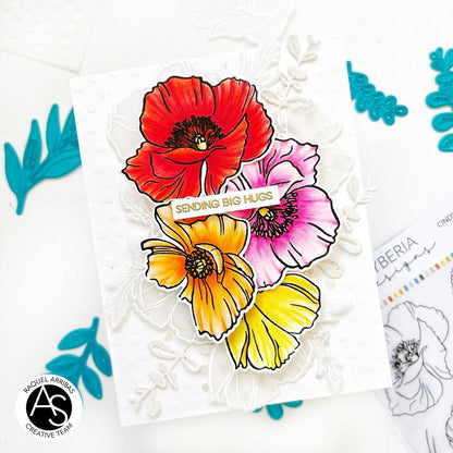 Alex Syberia Designs Cindy Lou's Poppies Stamp Set - CraftSource Market: Craft Supplies & Kits Papercraft > Stamps > Photopolymer Stamps