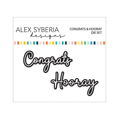 Alex Syberia Designs Congrats & Hooray Die Set - CraftSource Market: Craft Supplies & Kits Papercraft > Dies > Metal Cutting Dies