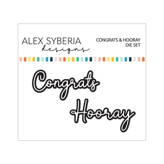 Alex Syberia Designs Congrats & Hooray Die Set - CraftSource Market: Craft Supplies & Kits Papercraft > Dies > Metal Cutting Dies