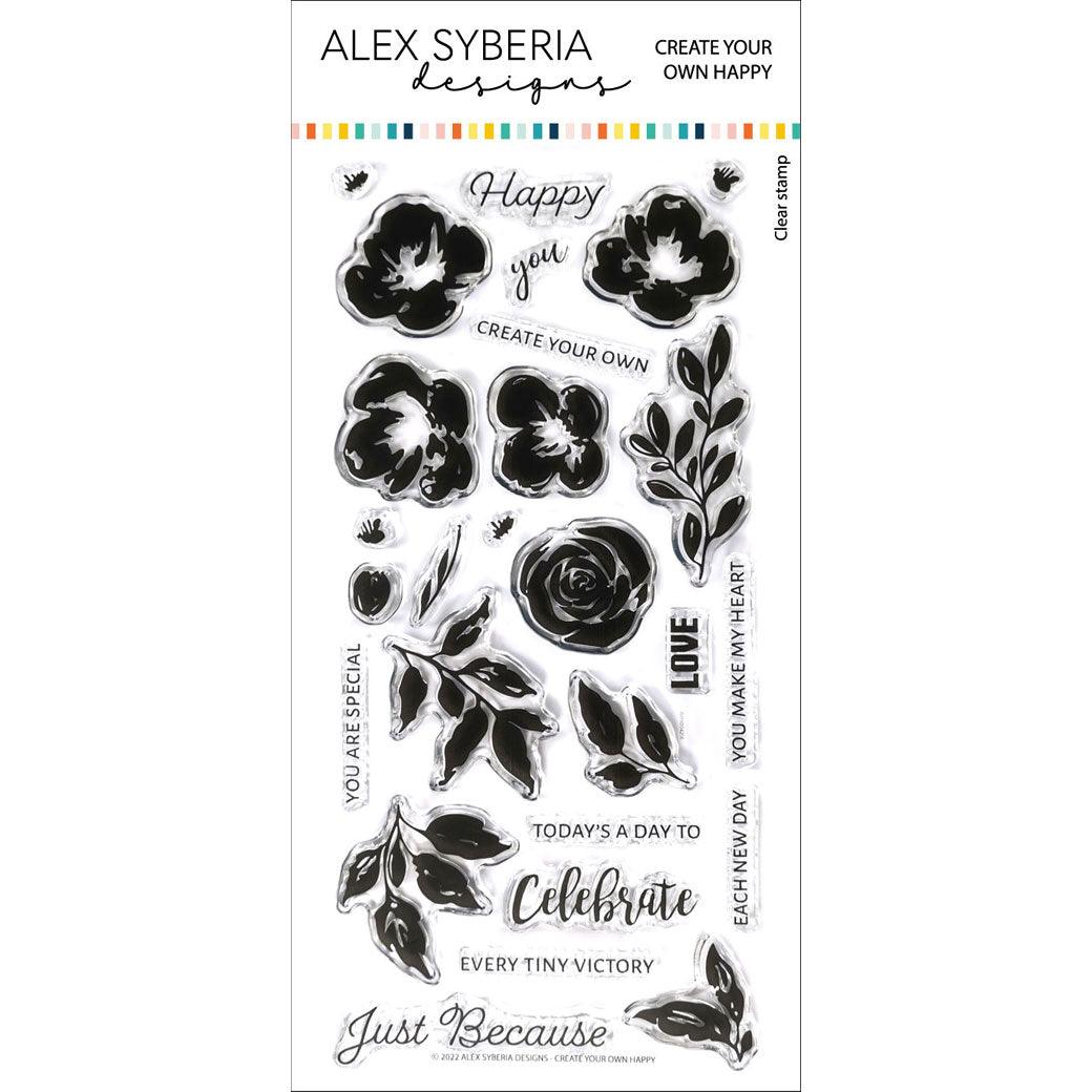 Alex Syberia Designs Create Your Own Happy Stamp Set - CraftSource Market: Craft Supplies & Kits Papercraft > Stamps > Photopolymer Stamps