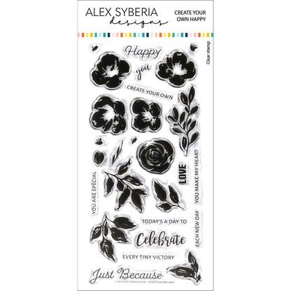 Alex Syberia Designs Create Your Own Happy Stamp Set - CraftSource Market: Craft Supplies & Kits Papercraft > Stamps > Photopolymer Stamps