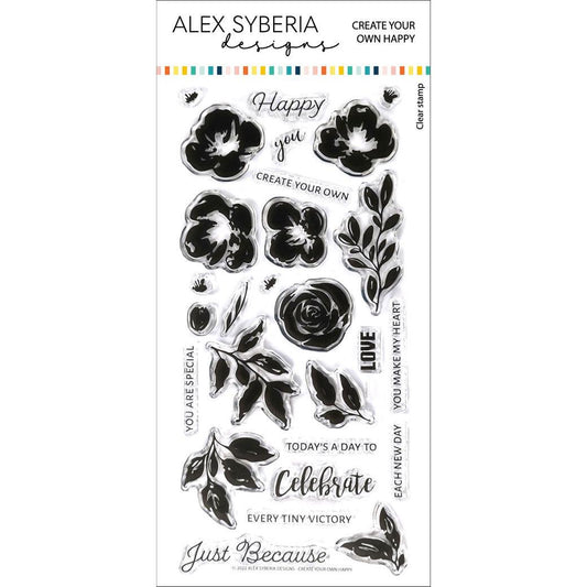 Alex Syberia Designs Create Your Own Happy Stamp Set - CraftSource Market: Craft Supplies & Kits Papercraft > Stamps > Photopolymer Stamps