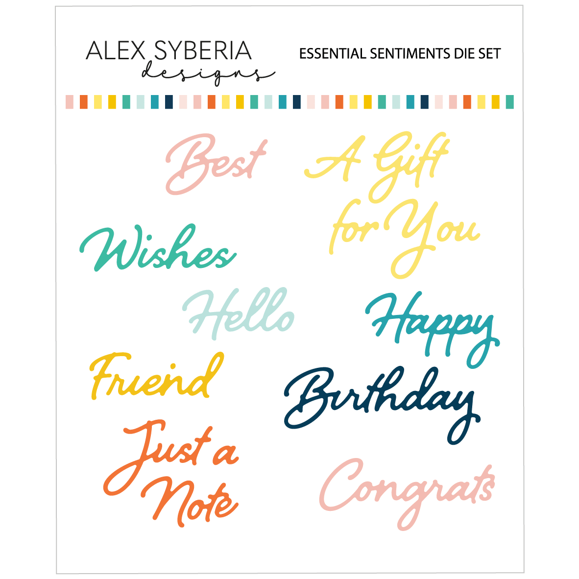 Alex Syberia Designs Essential Sentiments Die Set - CraftSource Market: Craft Supplies & Kits Papercraft > Dies > Metal Cutting Dies