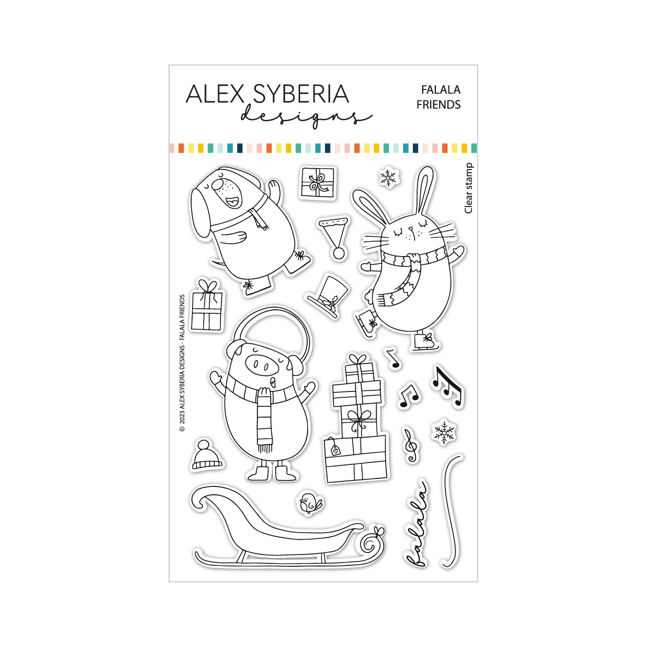 Alex Syberia Designs Falala Friends Stamp Set - CraftSource Market: Craft Supplies & Kits Papercraft > Stamps > Photopolymer Stamps