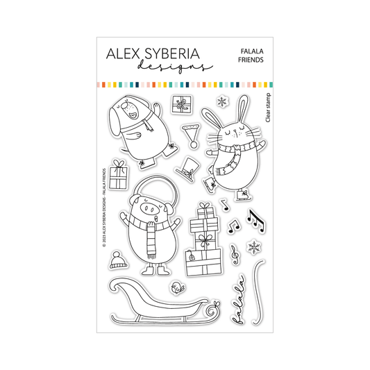Alex Syberia Designs Falala Friends Stamp Set - CraftSource Market: Craft Supplies & Kits Papercraft > Stamps > Photopolymer Stamps