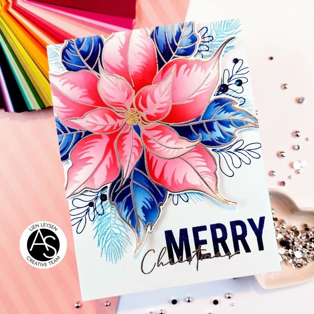Alex Syberia Designs Festive Poinsettia Stamp Set - CraftSource Market: Craft Supplies & Kits Papercraft > Stamps > Photopolymer Stamps